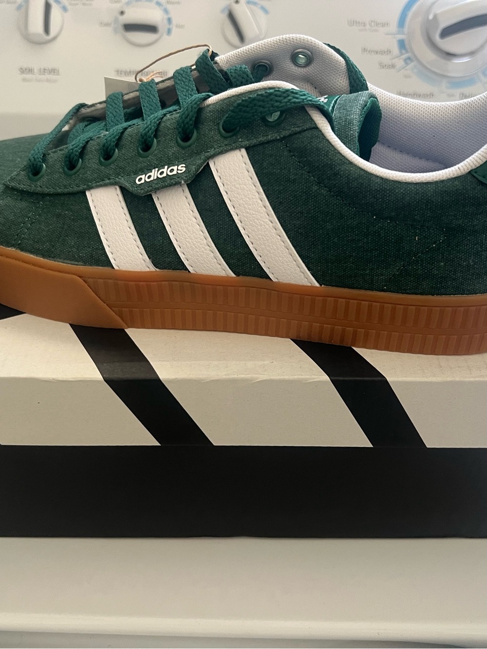 adidas Men’s Black/White Skate Shoes with Brown Gum Sole